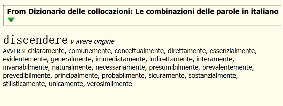 Le combinazioni delle parole in italiano/ 意大利语搭配词典
